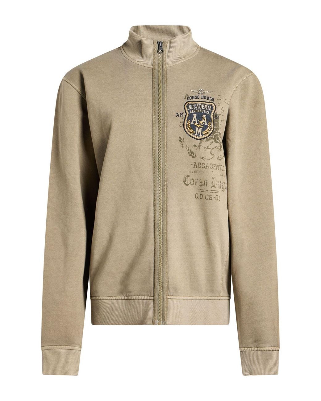Aeronautica Militare Natural Khaki Sweatshirt Cotton for men