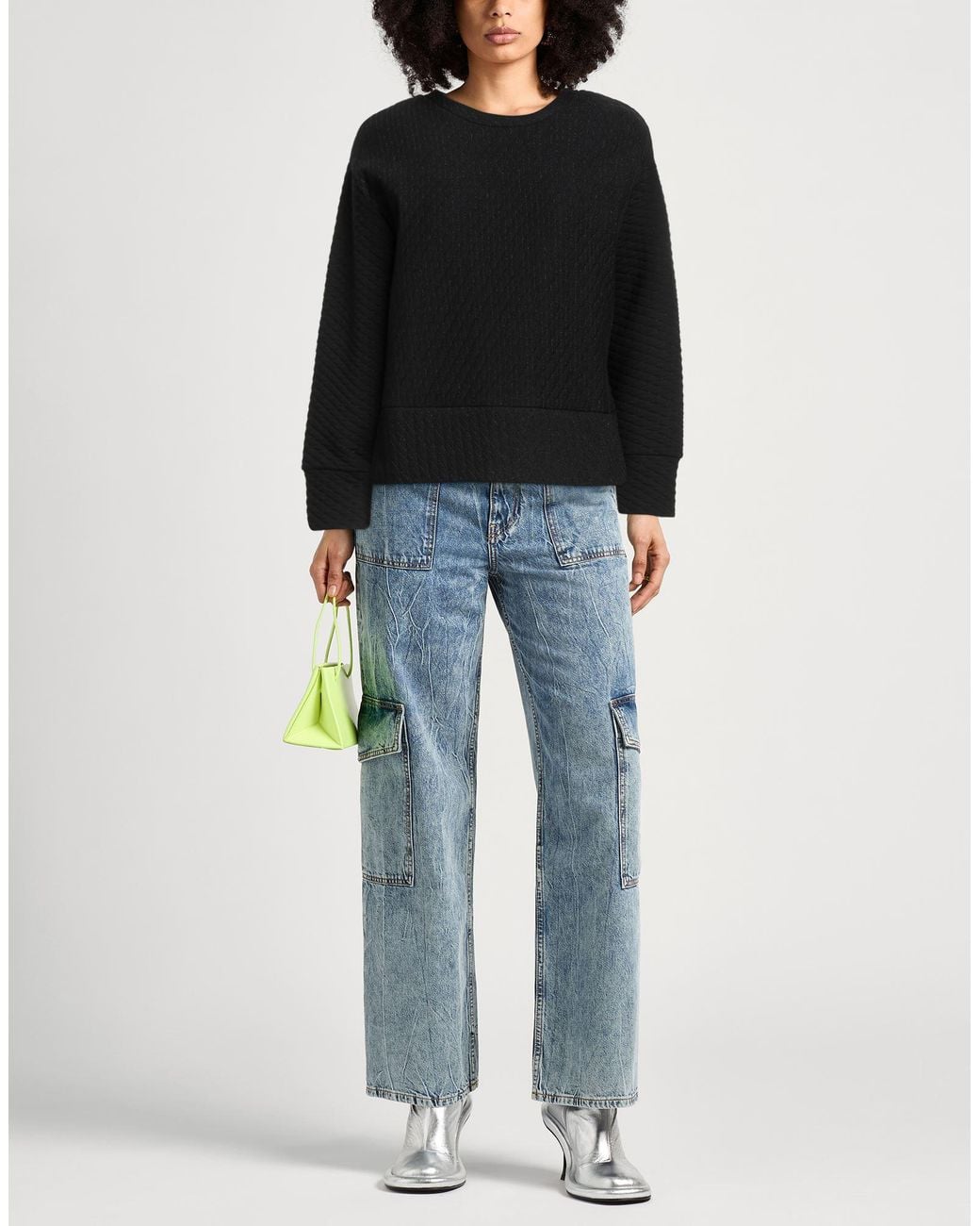 ARMANI EXCHANGE Black Sweatshirt Cotton, Polyester