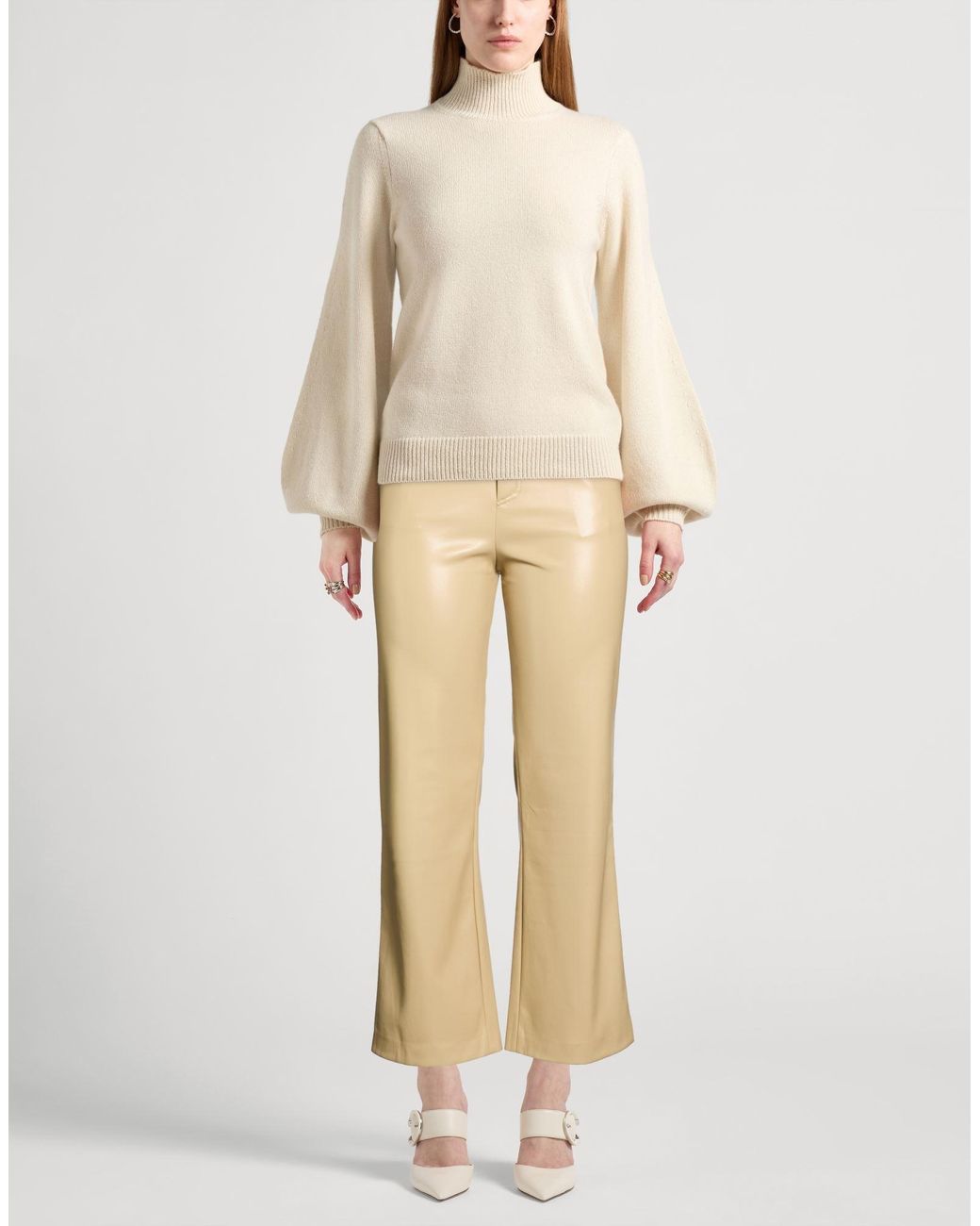 Liviana Conti Natural Pants Polyester, Polyurethane