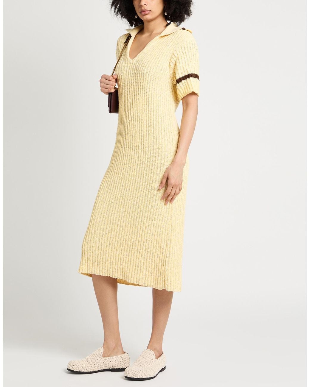 Jil Sander Metallic Midi Dress Cotton
