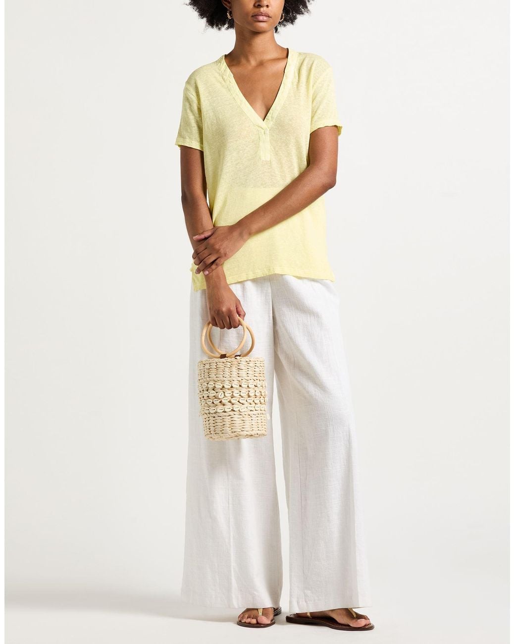 120% Lino Yellow T-Shirt