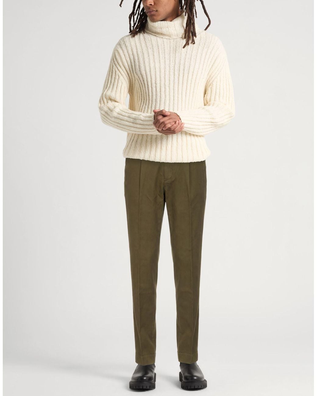 Incotex Green Pants Cotton, Elastane for men