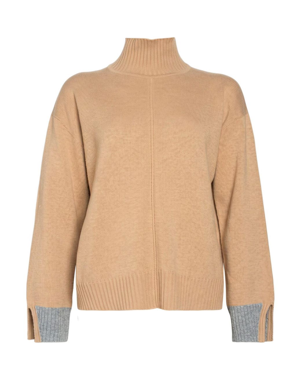 Lorena Antoniazzi Natural Sand Turtleneck Virgin Wool, Cashmere, Silk