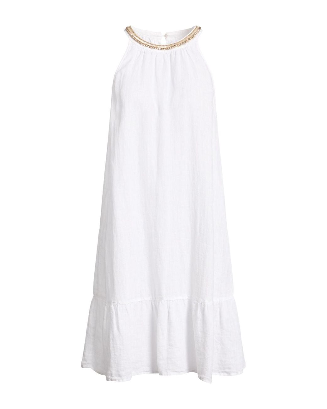 120% Lino White Mini Dresses