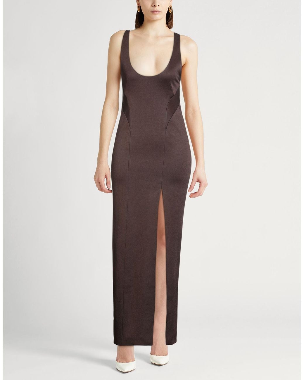 Galvan Purple Maxi Dress Viscose, Polyamide, Elastane