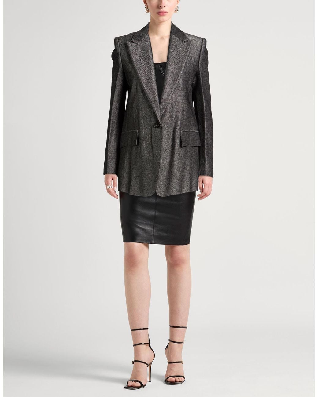 BCBGMAXAZRIA Black Blazer Viscose, Wool, Polyester, Polyamide, Elastane
