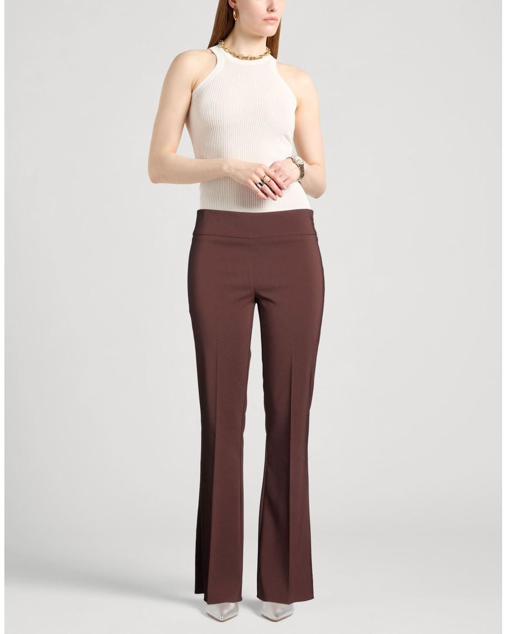 Rinascimento Purple Pants Polyester, Elastane