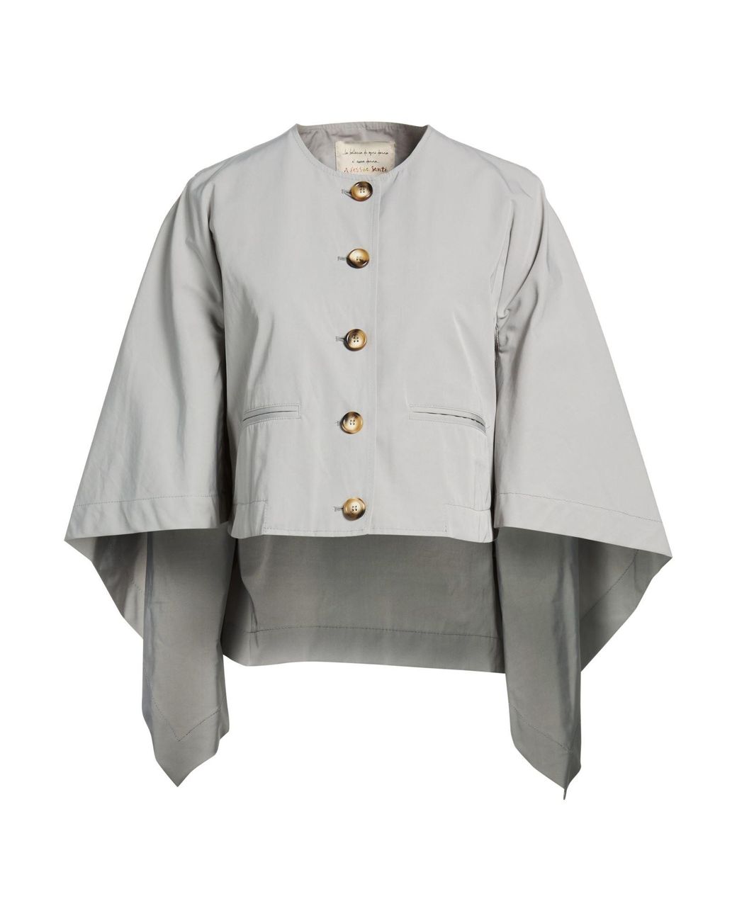 ALESSIA SANTI Gray Light Jacket Polyester, Cotton