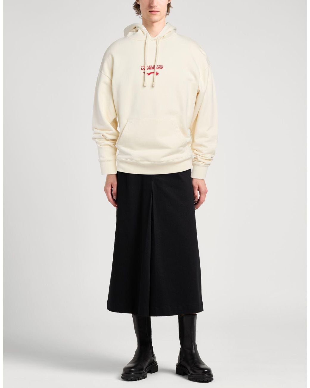 Charles Jeffrey White Cream Sweatshirt Organic Cotton for men