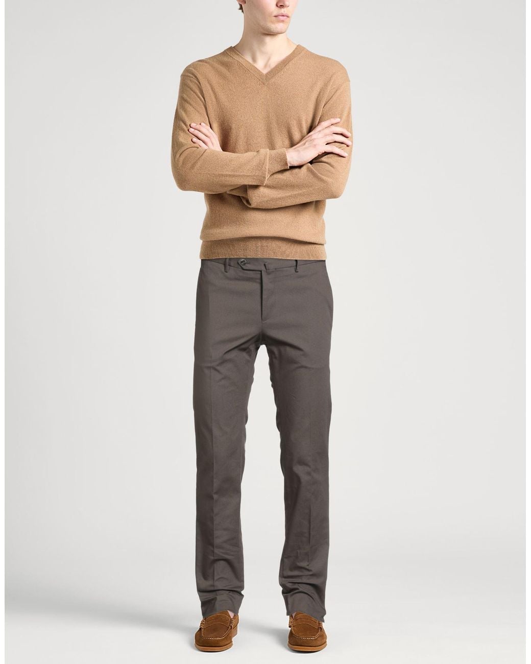 PT Torino Gray Pants Cotton, Elastane for men