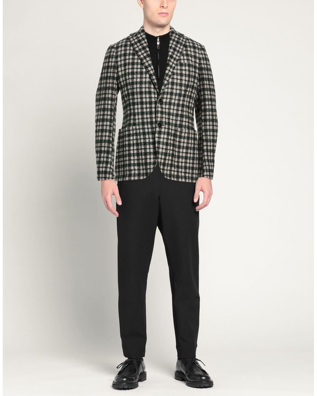 Sartorio Napoli Black Dark Blazer Wool, Alpaca Wool, Polyamide, Elastane for men