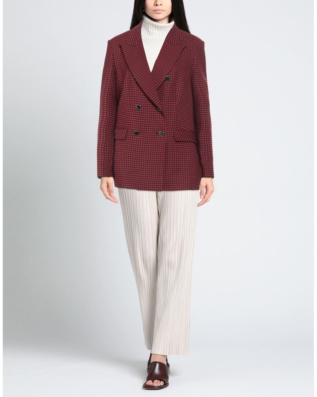 SIMONA CORSELLINI Red Blazer Viscose, Polyester, Elastane