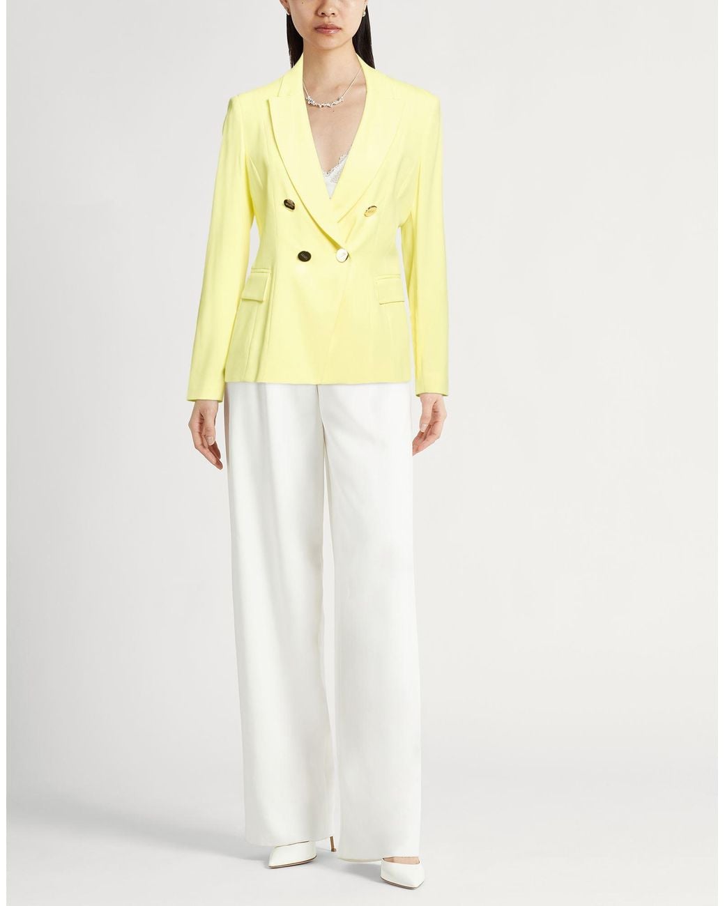 Liu Jo Yellow Blazer Viscose, Polyester, Elastane