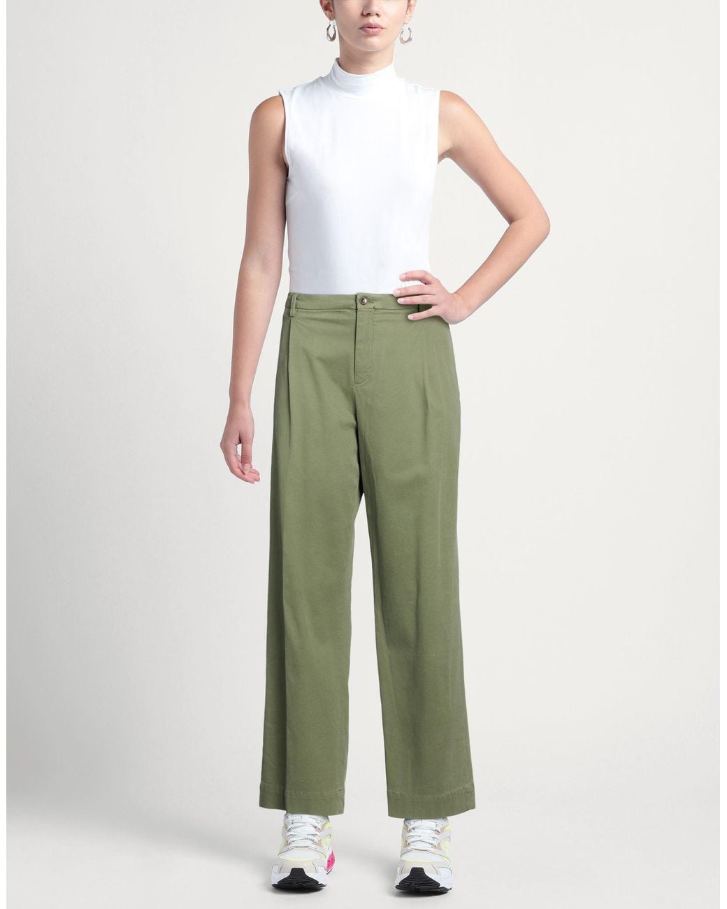 Briglia 1949 Green Military Pants Cotton, Elastane