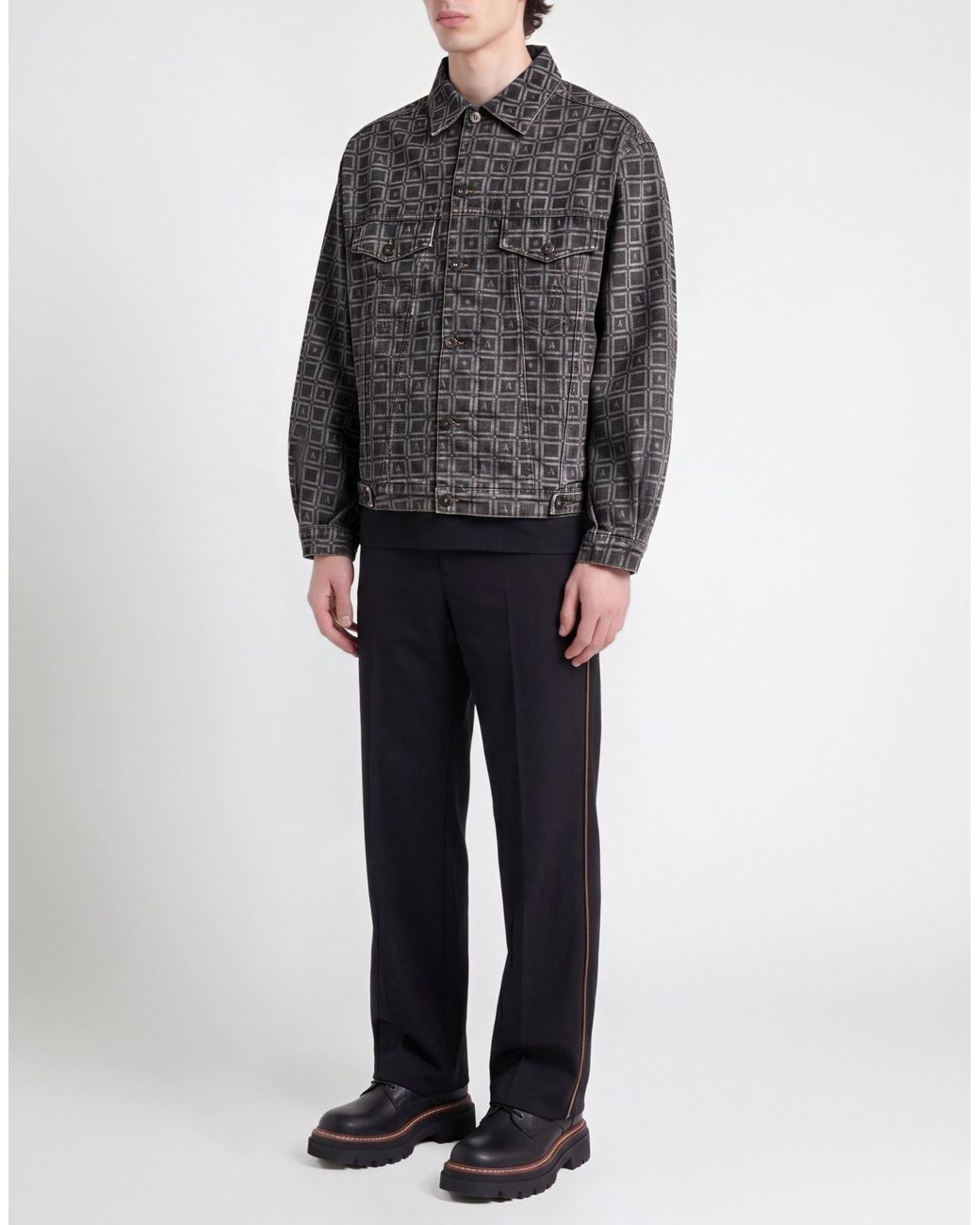 Ahluwalia Gray Charcoal Denim Outerwear Organic Cotton for men