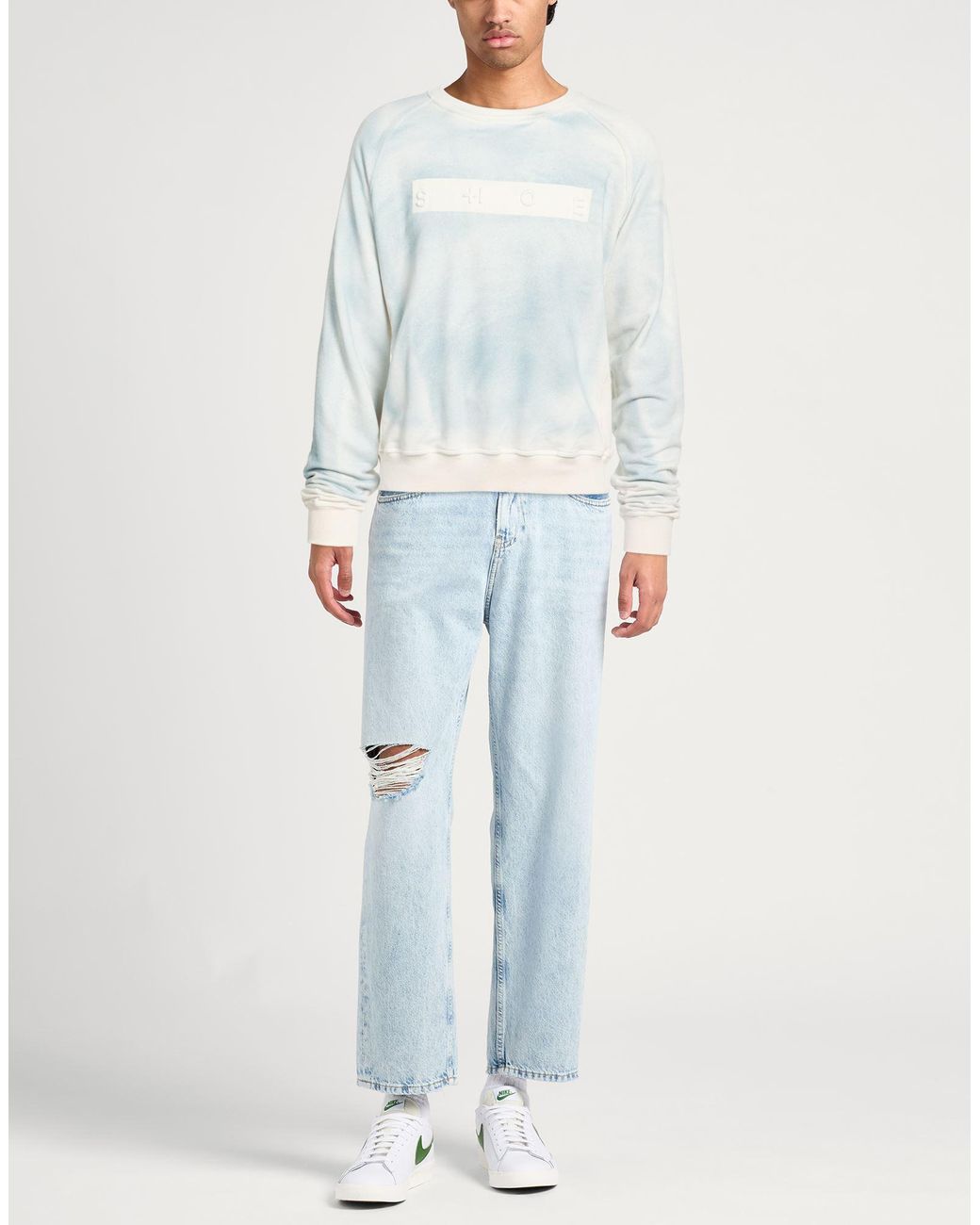 Shoe Blue Sweatshirt Cotton for men