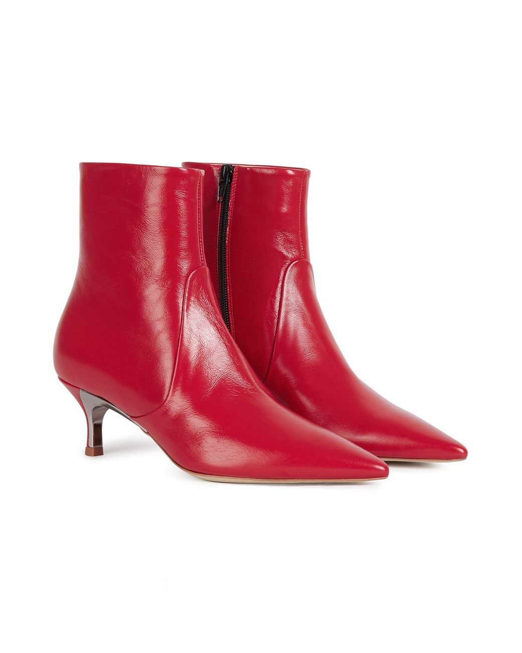 Furla Leather Ankle Boots in Red - Lyst
