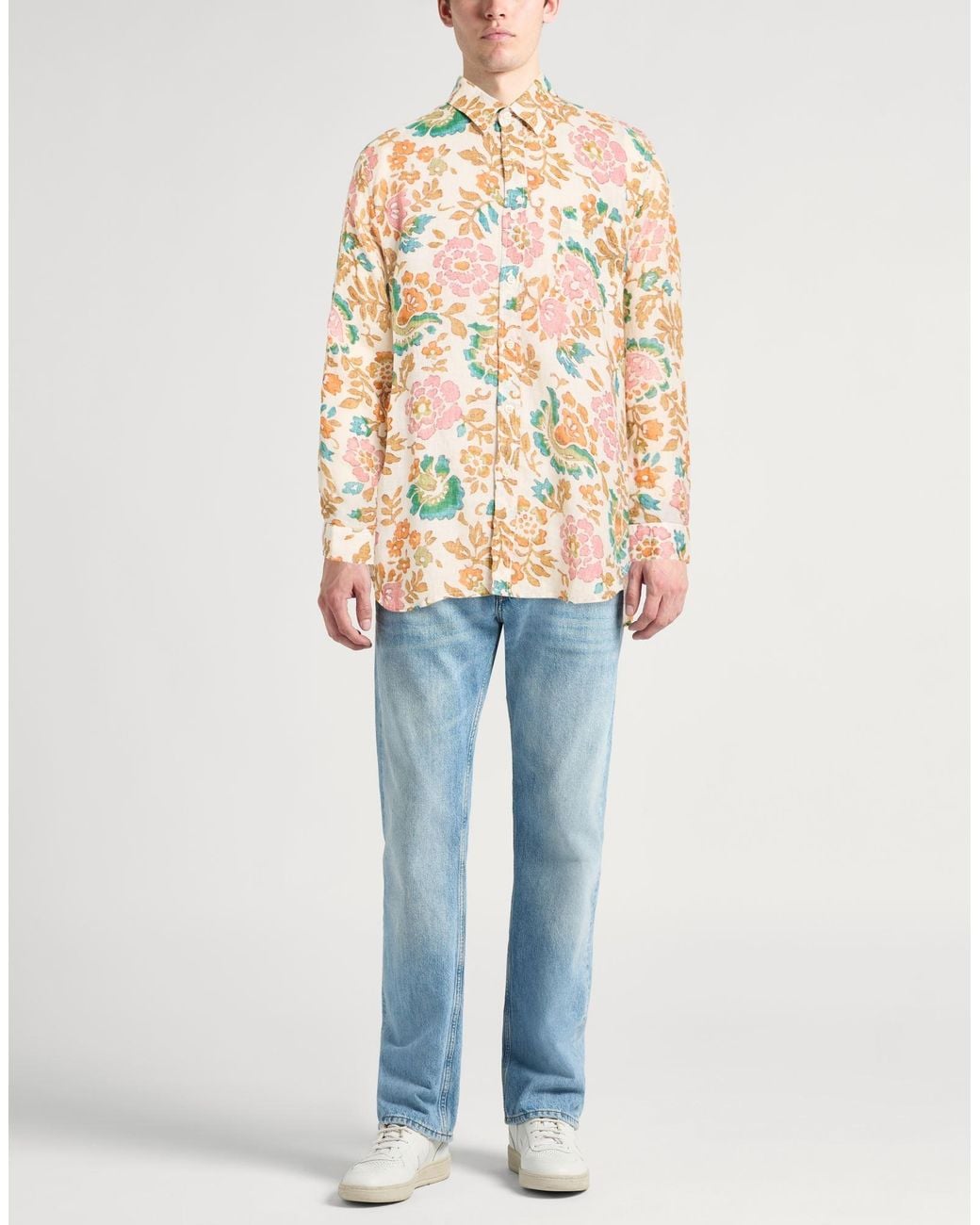 120% Lino White Shirt Linen for men