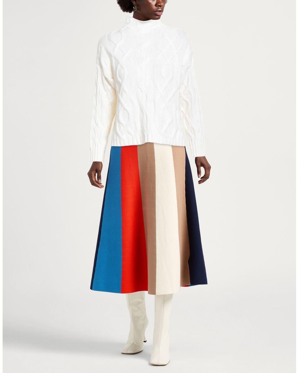 Alpha Studio White Turtleneck