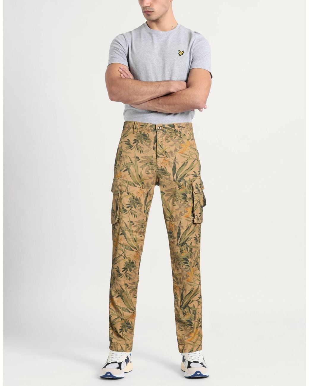 Incotex Natural Khaki Pants Linen, Cotton, Elastane for men