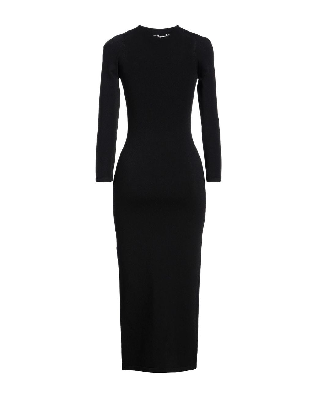 DSquared² Black Midi Dress Viscose, Polyester