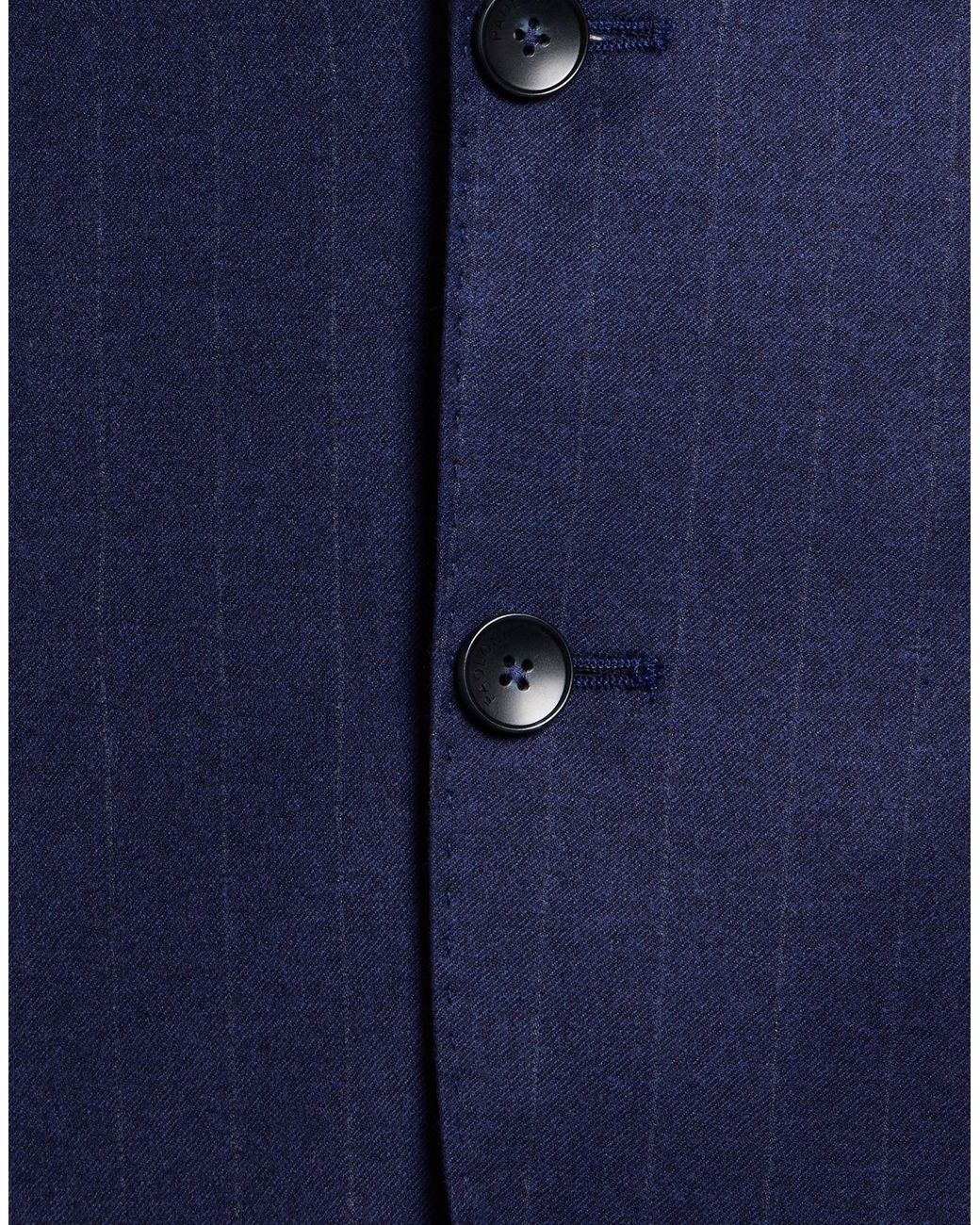 Paoloni Blue Suit Virgin Wool, Elastane for men