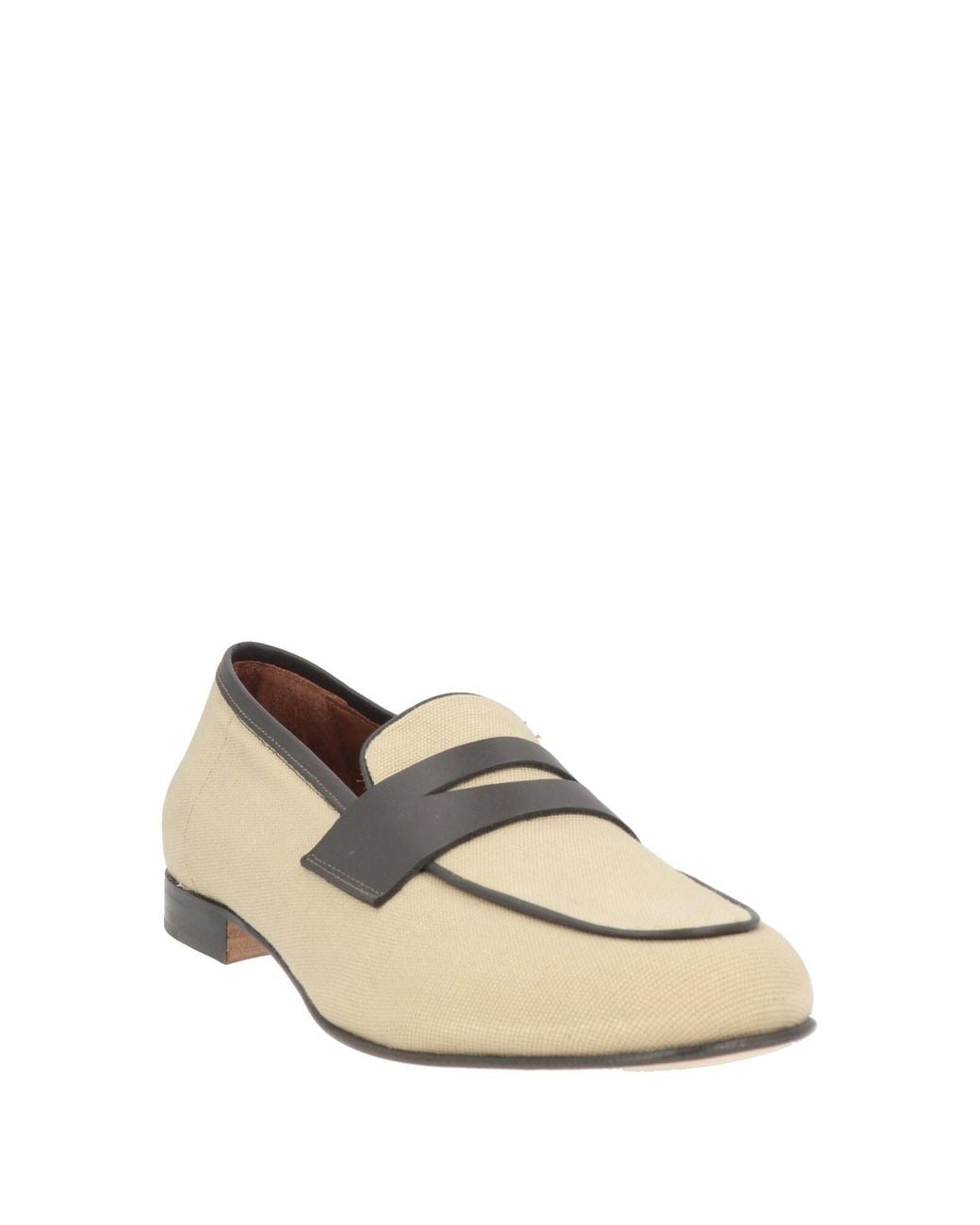 Pollini Natural Loafers Leather, Textile Fibers for men