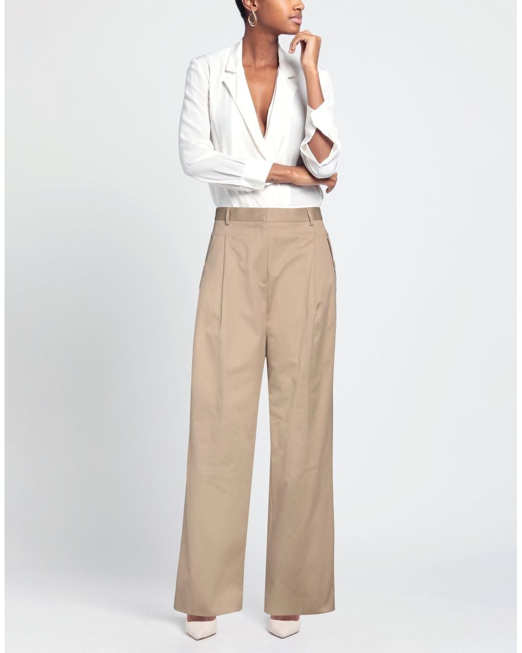 Lanvin Natural Pants Cotton