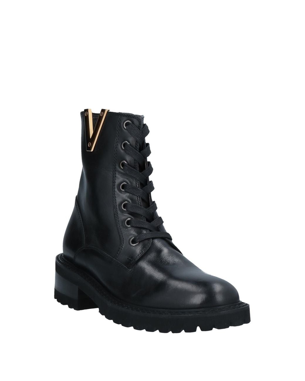 Via Roma 15 Black Ankle Boots Leather