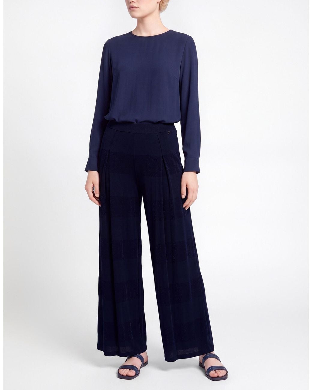 Kocca Blue Pants Viscose, Nylon, Metal Fiber