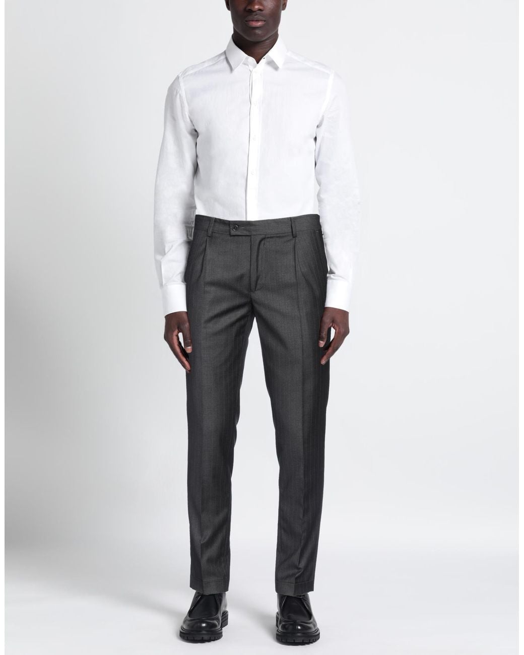 Daniele Alessandrini Gray Pants Polyester, Viscose for men