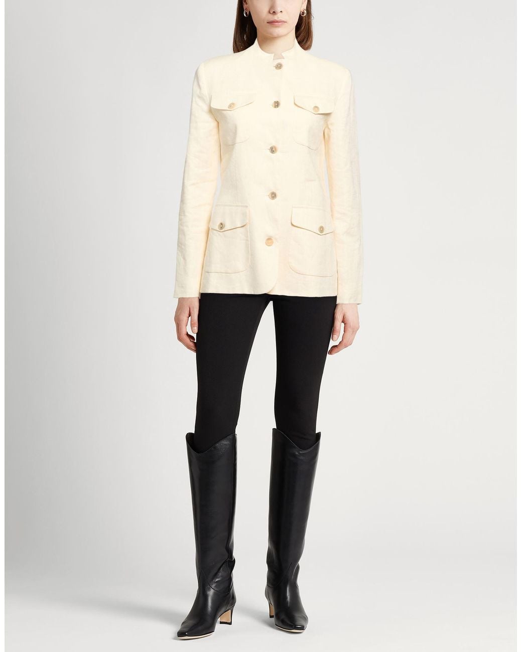 Semicouture Natural Jacket Linen, Polyester
