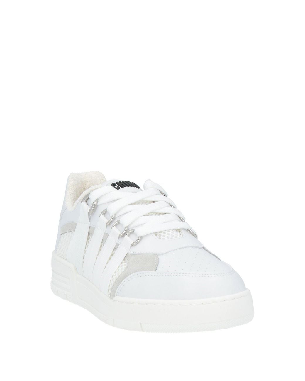 Moschino White Sneakers Synthetic Material, Textile Fibers