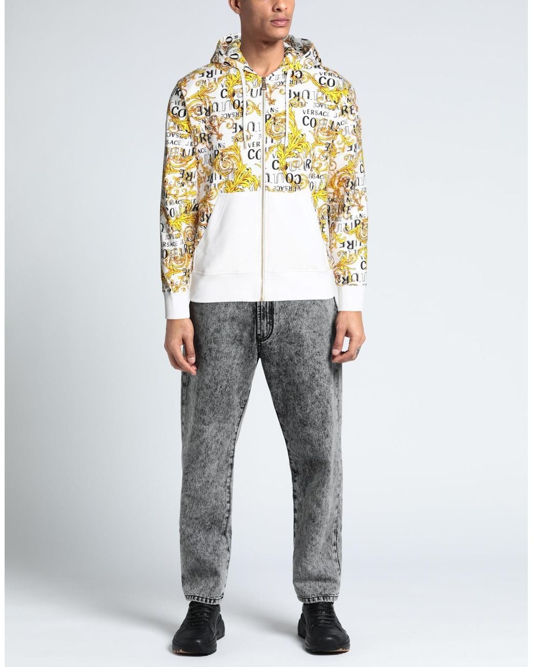 Versace Jeans Couture Metallic Sweatshirt Cotton, Elastane for men