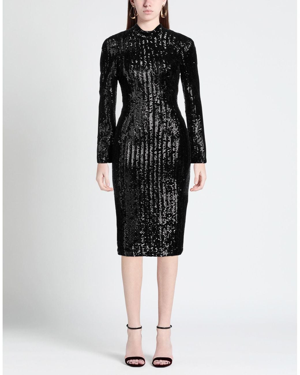 W Les Femmes By Babylon Black Midi Dress