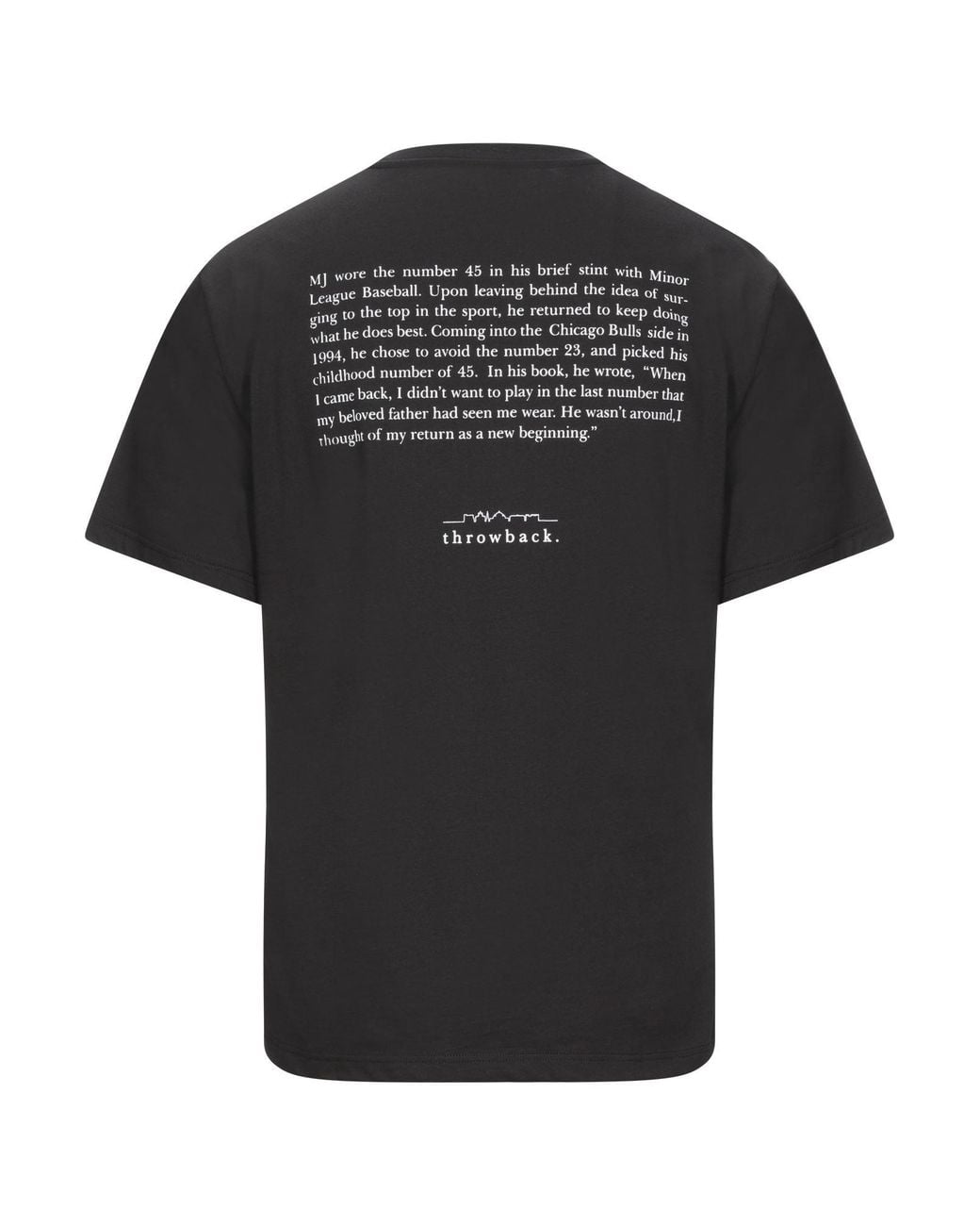 Throwback. Black T-Shirt Cotton for men