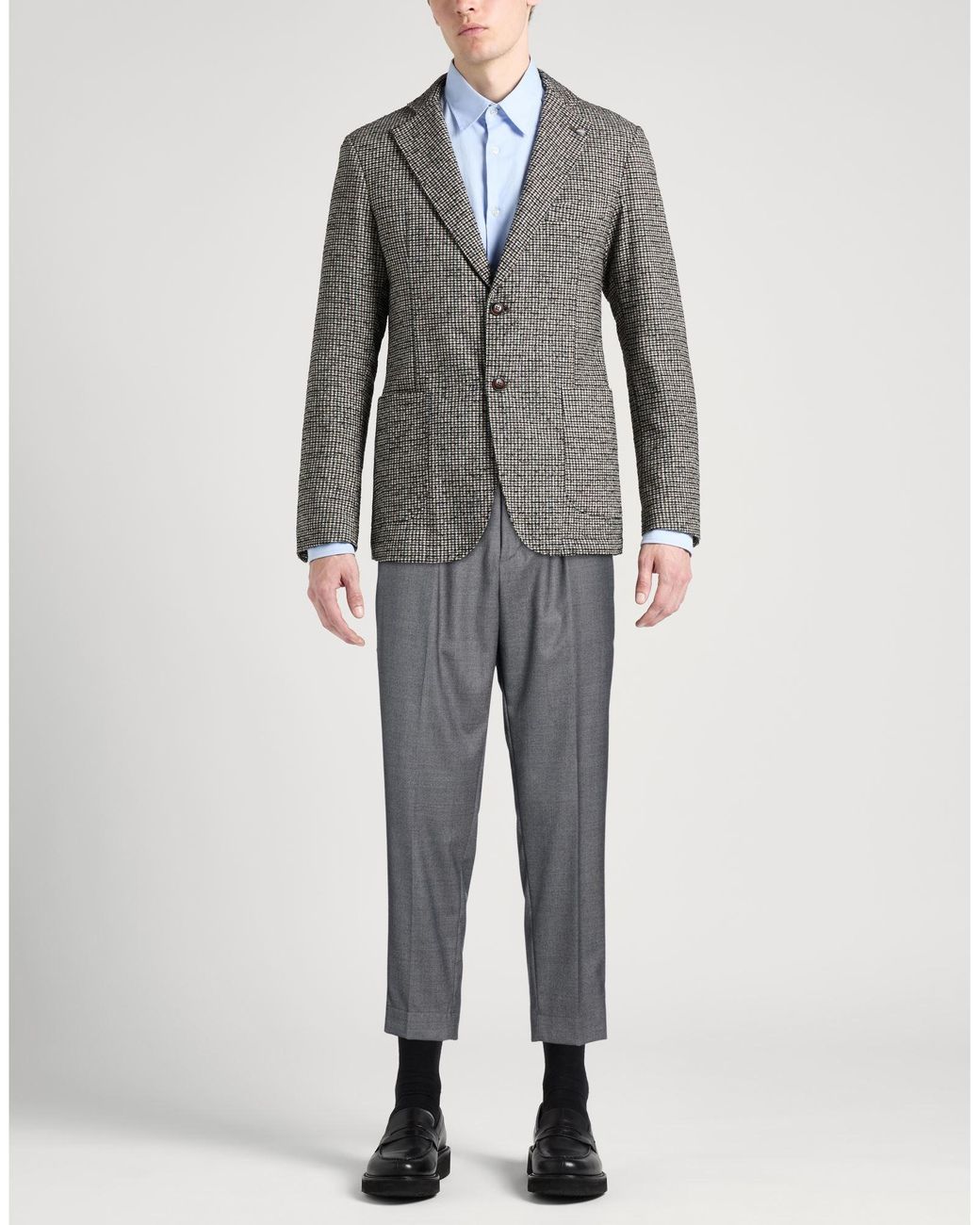 BE ABLE Gray Pants Virgin Wool, Polyester, Elastane for men