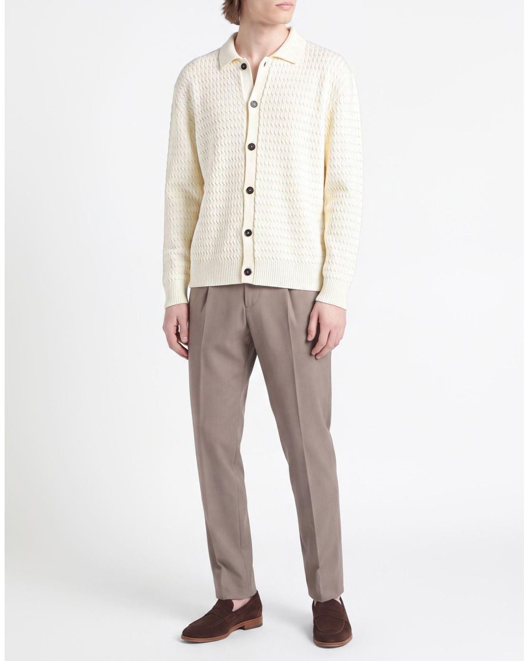 Tagliatore Natural Cardigan Virgin Wool for men