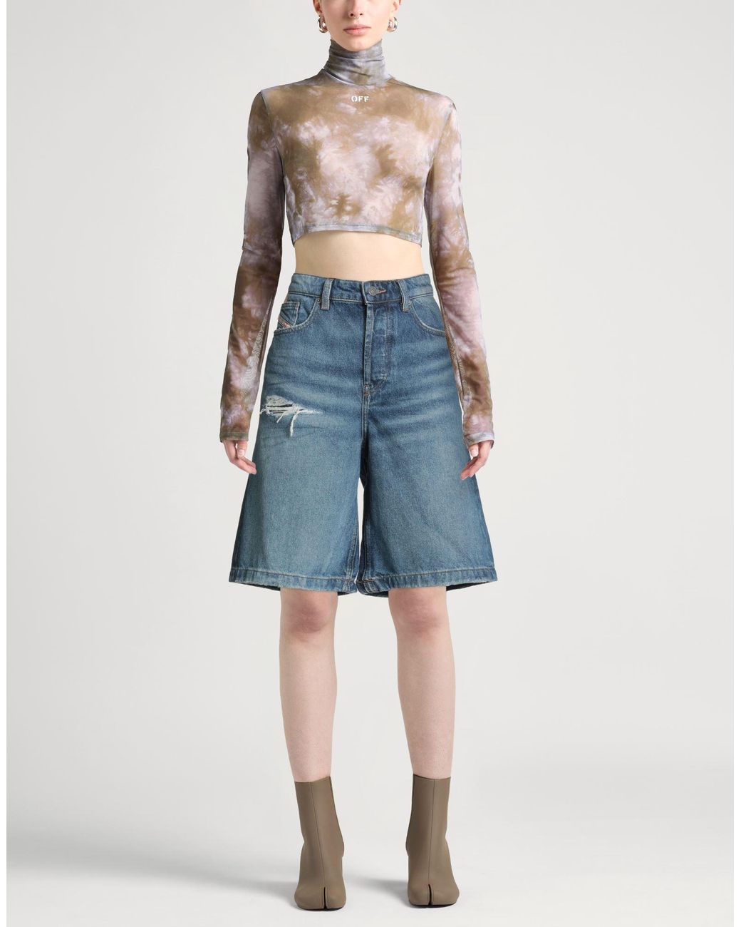 DIESEL Blue Denim Shorts Cotton