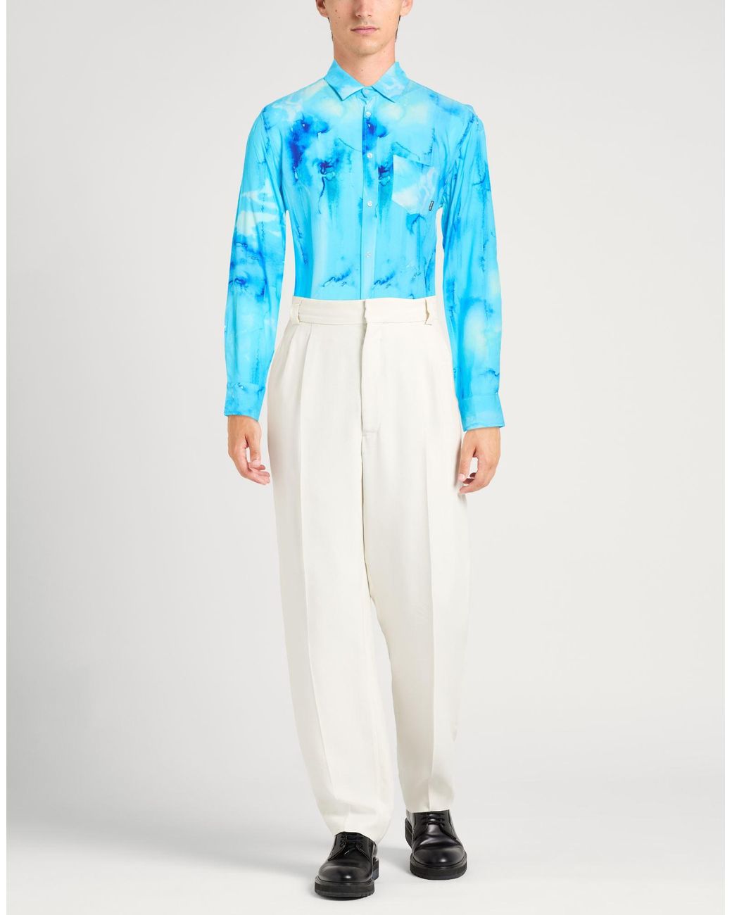 Daniele Alessandrini Blue Shirt Viscose for men