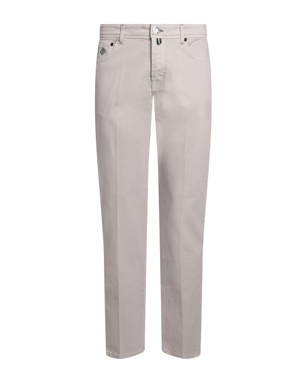 Luigi Borrelli Napoli Gray Light Pants Cotton, Elastane for men