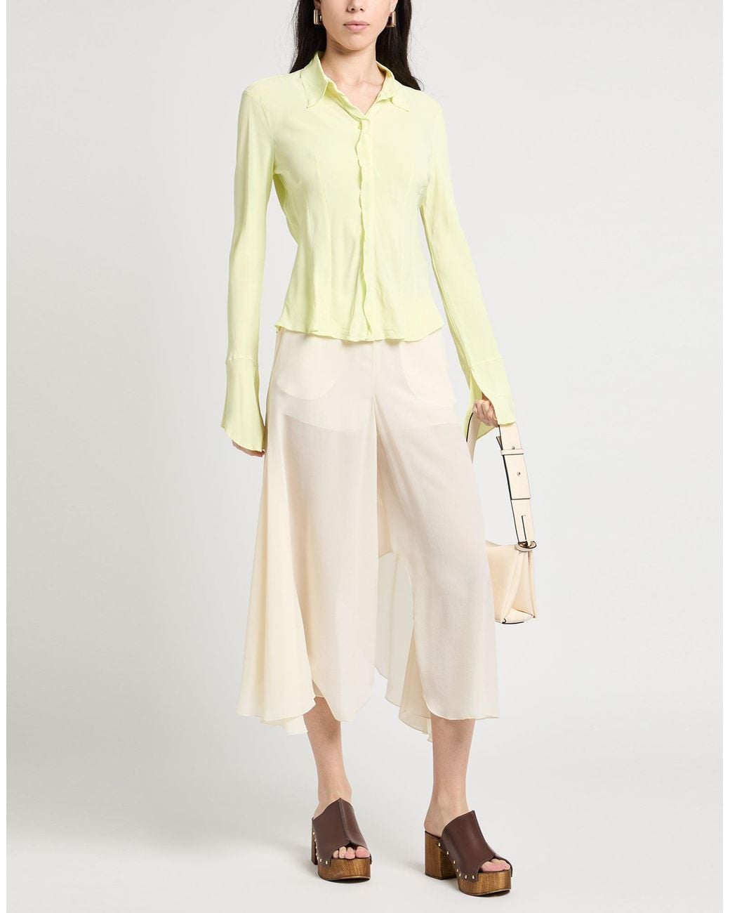 Chloé White Pants Silk
