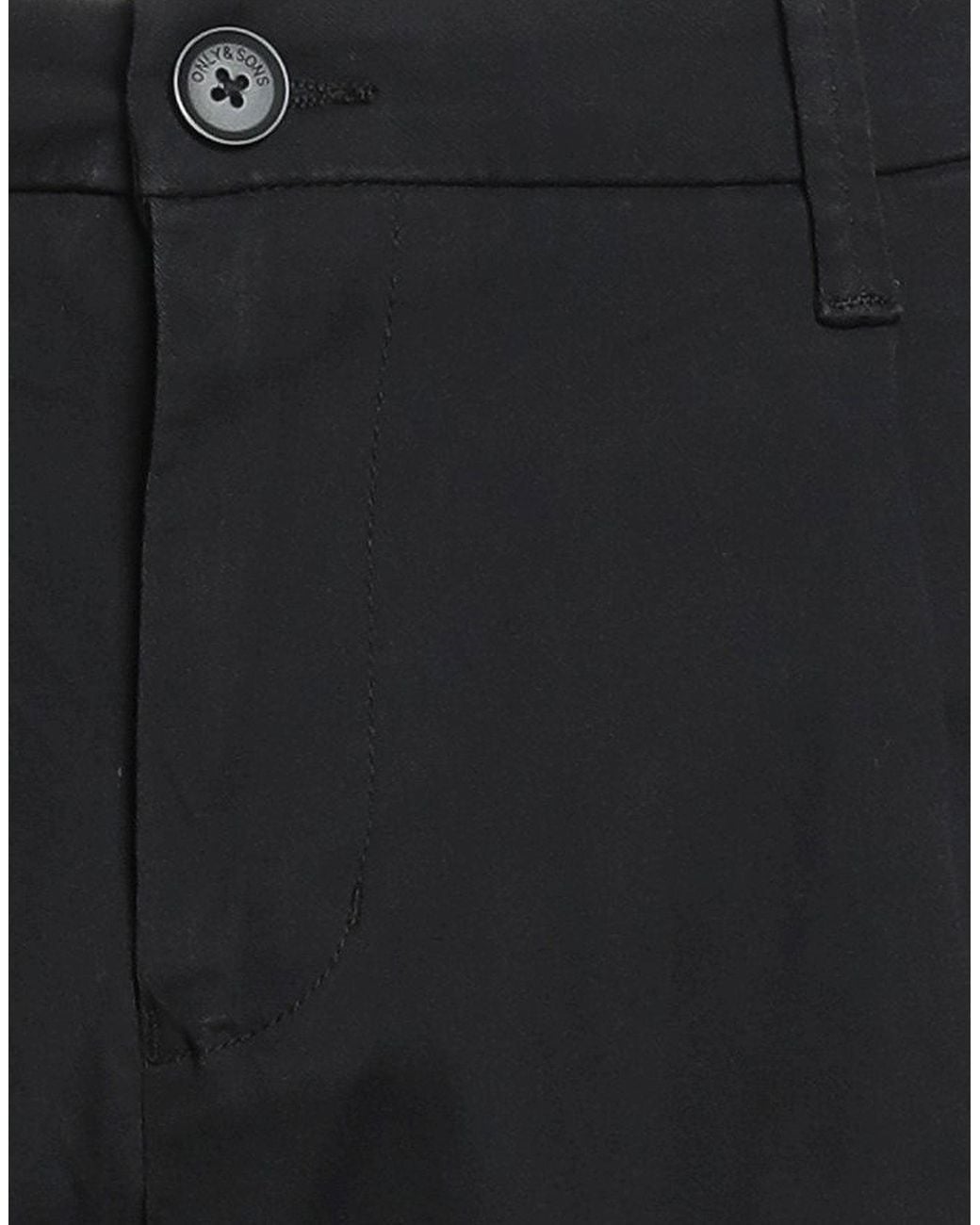 Only & Sons Black Pants Cotton, Recycled Cotton, Elastane for men