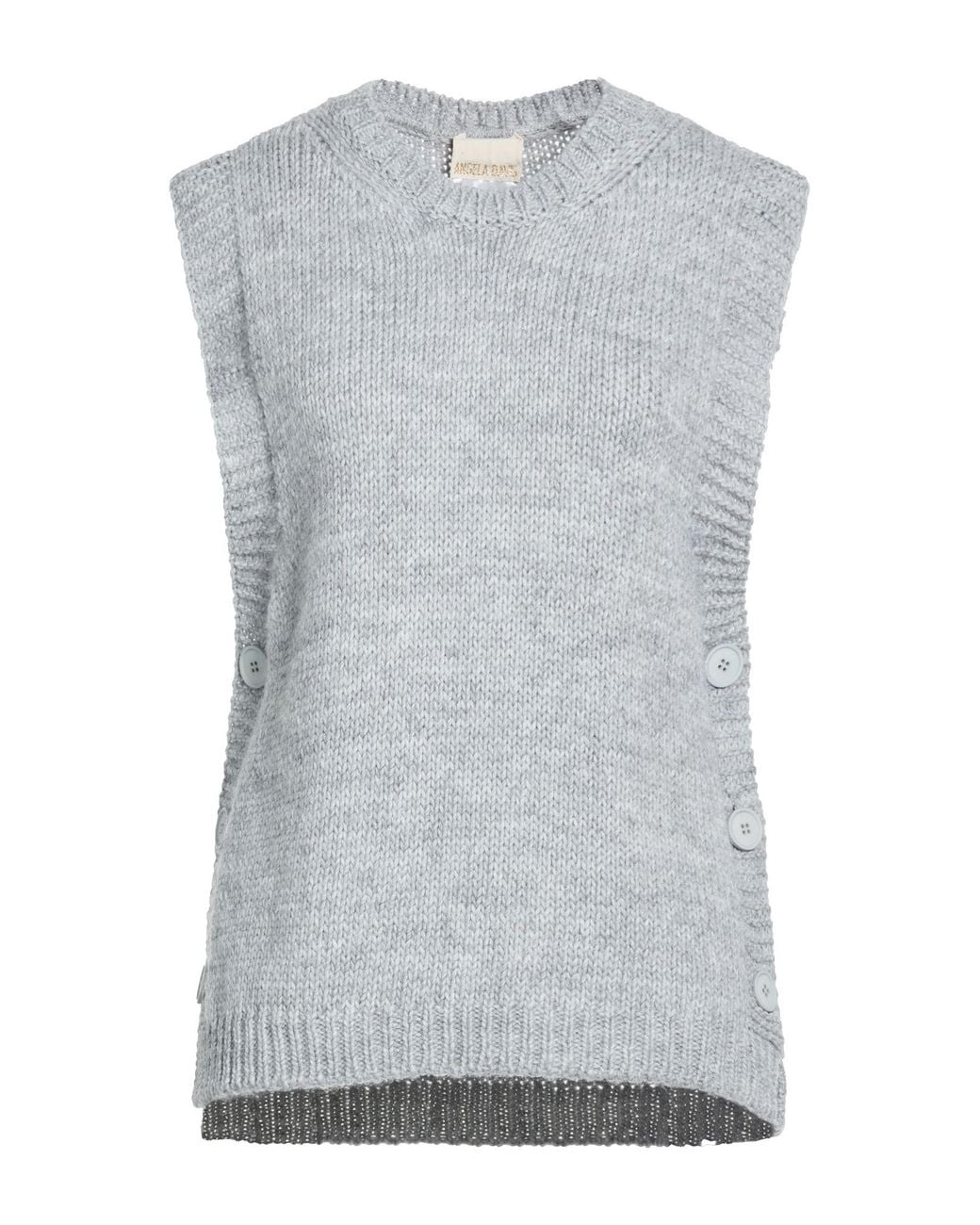 Angela Davis Gray Light Sweater Acrylic, Polyester, Wool
