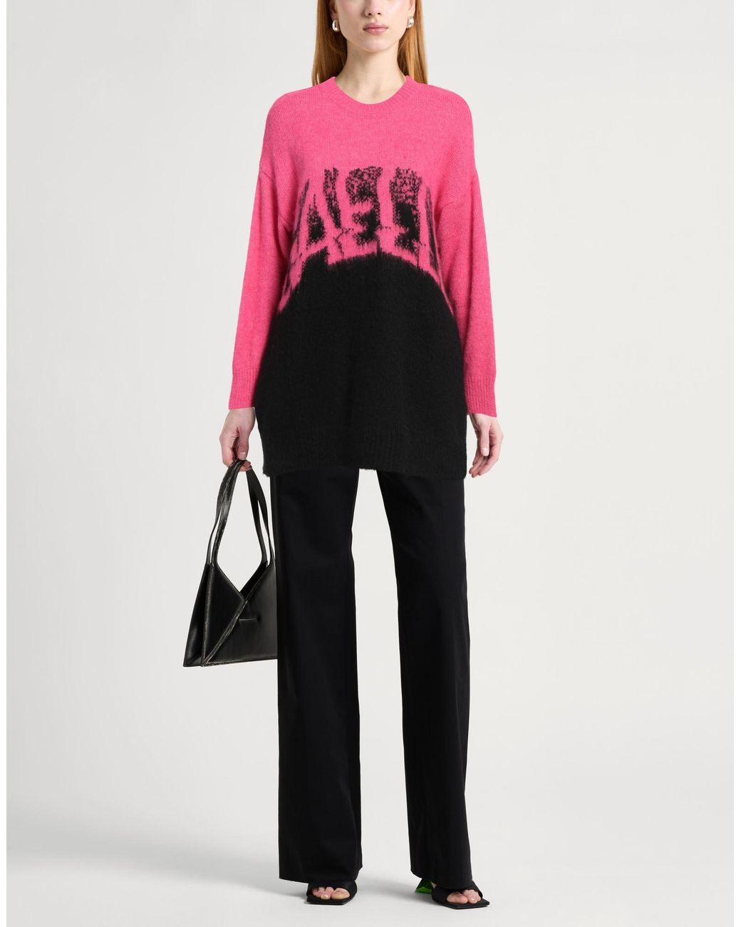 Gaelle Paris Pink Fuchsia Sweater Acrylic, Polyamide, Viscose, Wool