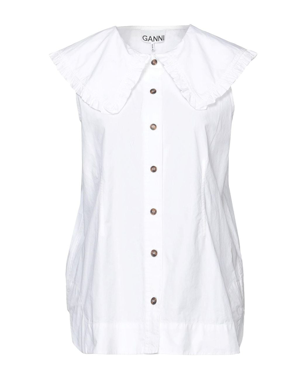 Ganni White Sleeveless Shirt