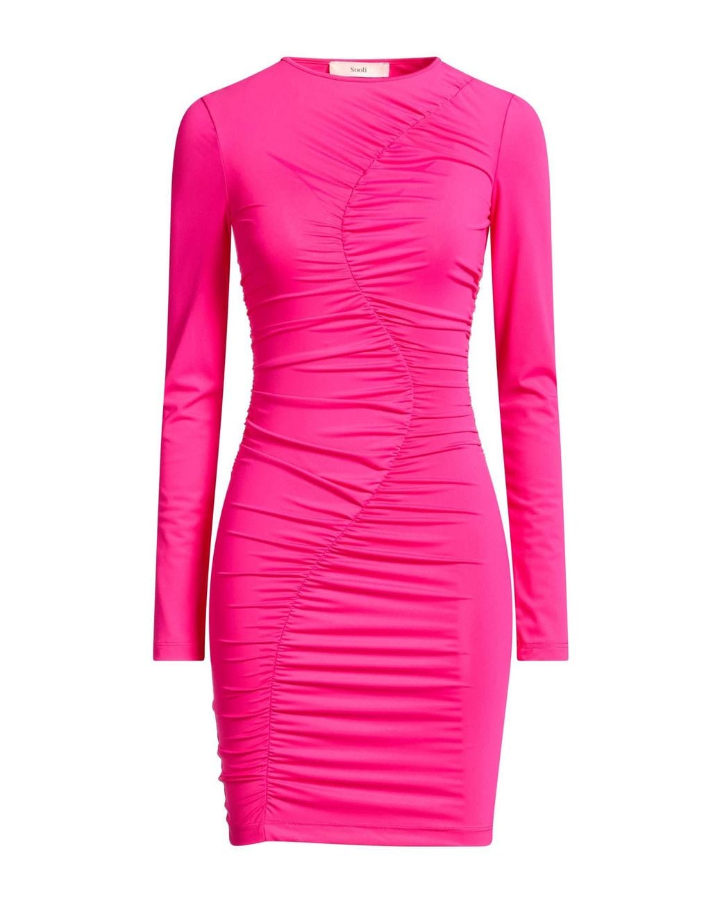 Suoli Pink Fuchsia Mini Dress Polyamide, Elastane