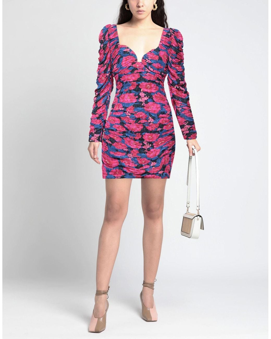 Magda Butrym Pink Fuchsia Mini Dress Silk