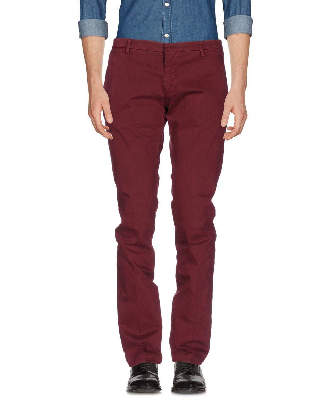 Michael Coal Cotton Casual Trouser in Maroon (Red) for Men - Lyst