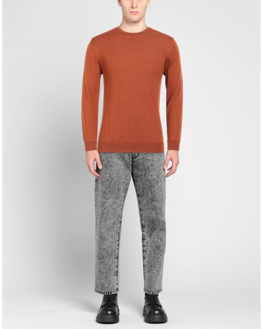 Daniele Fiesoli Orange Tan Sweater Merino Wool for men